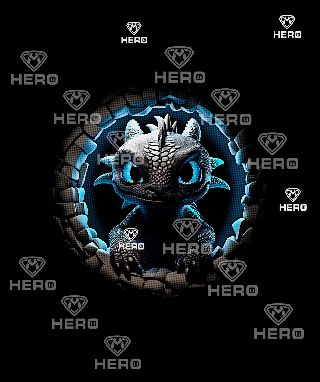 How to Train my Dragon Toothless Black Night Fury with Blue eyes fun Digital download file