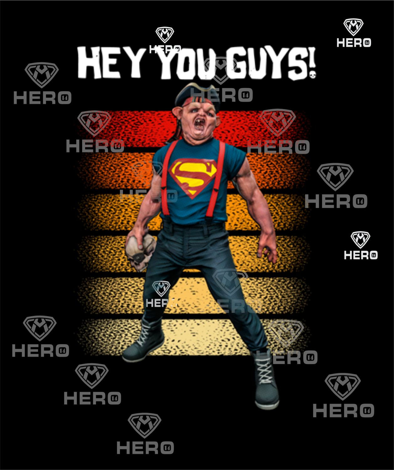 Goonies fun shirt saying Hey You guys 1980s movie Character