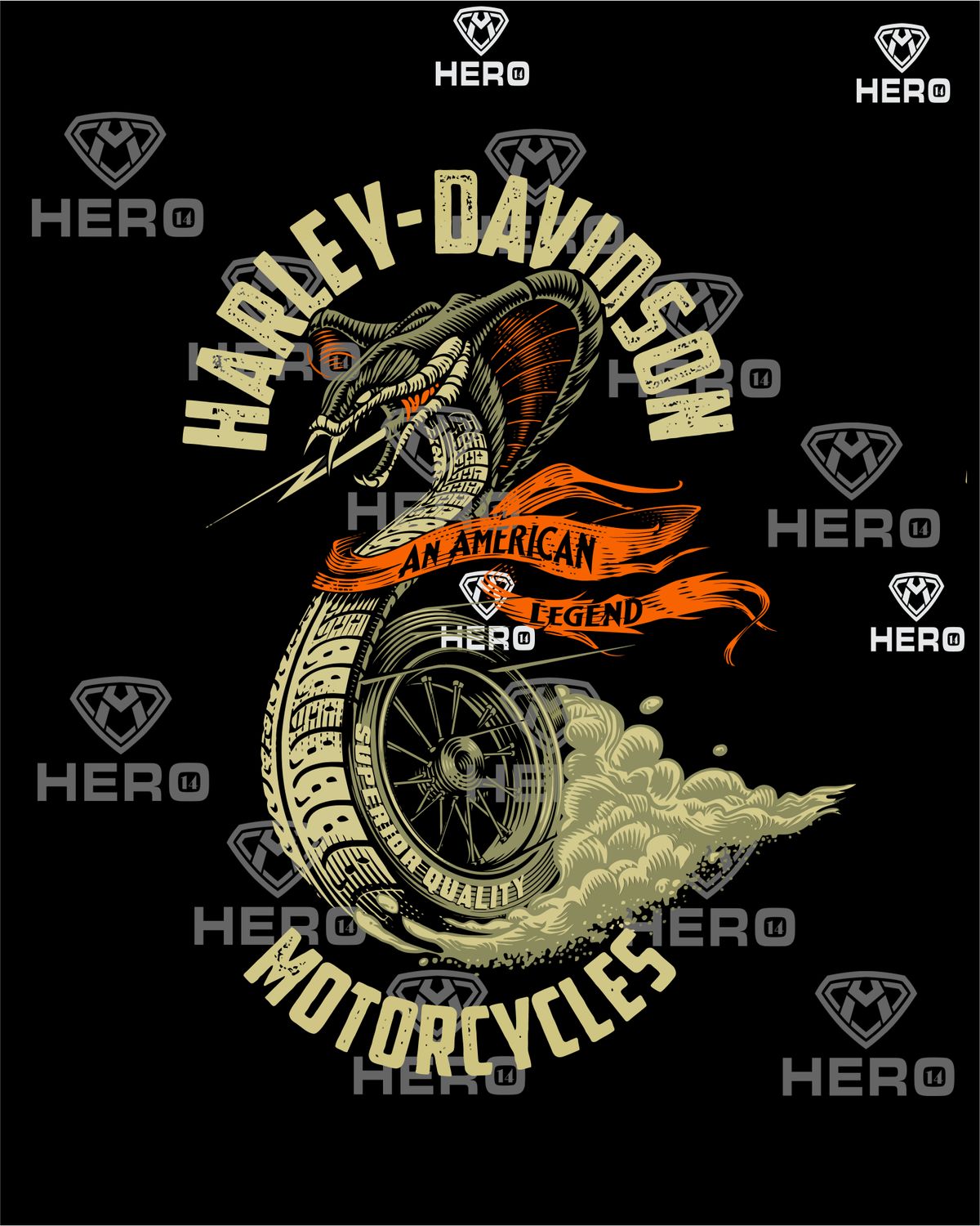 Harley Davidson Cobra logo Speeding Harley biker like a racing Cobra download print file