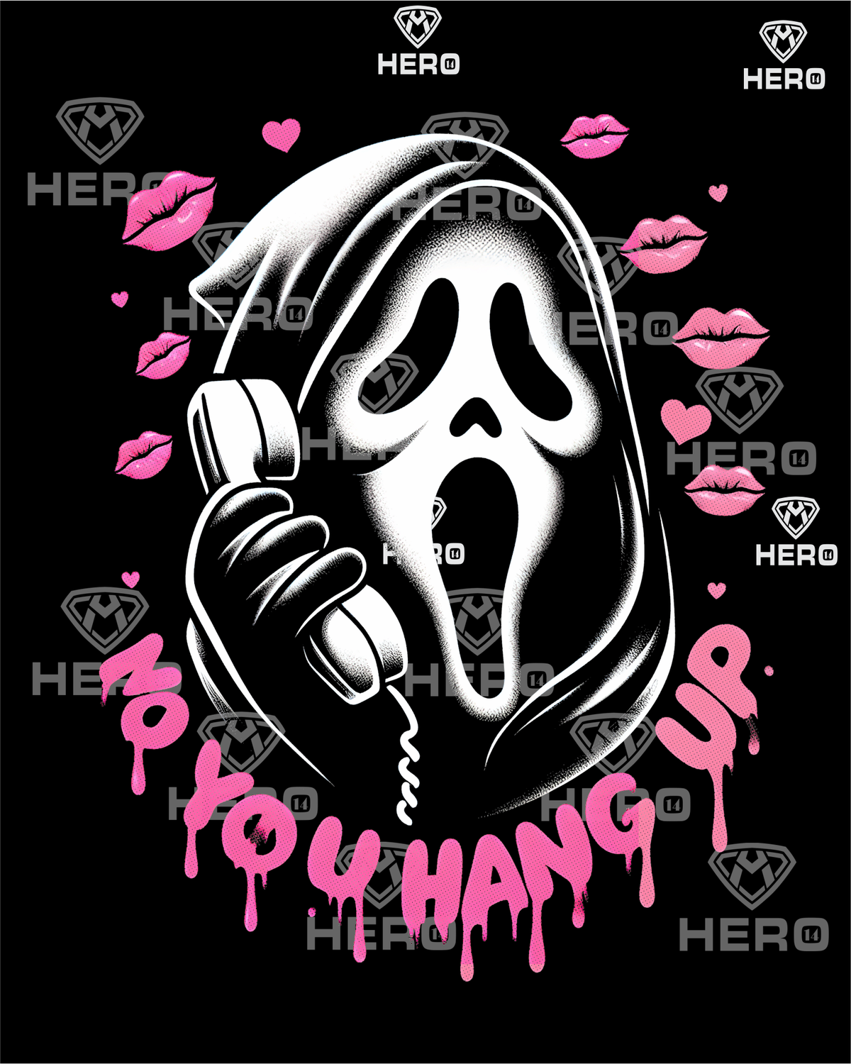 No you hang up cool Valentine design with Masked killer holding a phone png download