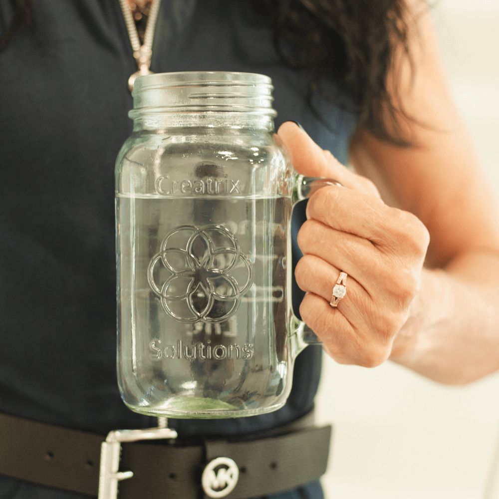 Non-Toxic Mason Jar 32 oz Mug with Lid