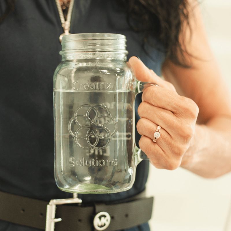 Non-Toxic Mason Jar 32 oz Mug with Lid