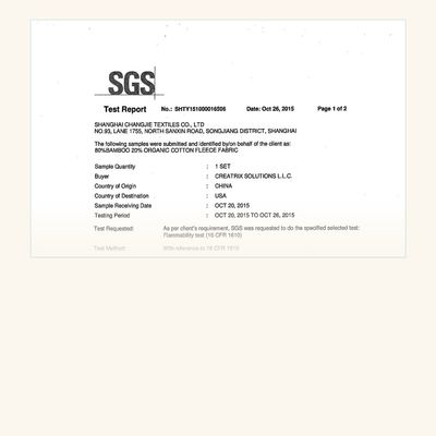 Bamboo Cotton Fleece Flammability Test Report -56