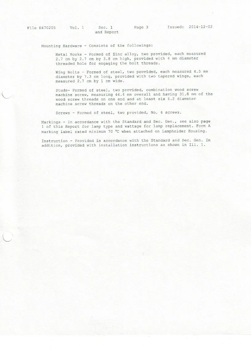 Sauna Fix UL Listing report (File E470205) page 3 of 8