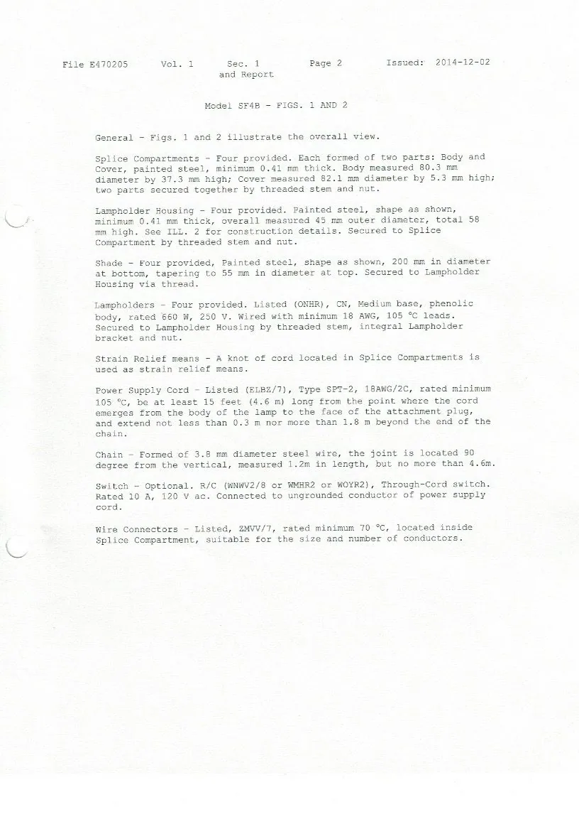 Sauna Fix UL Listing report (File E470205) page 2 of 8