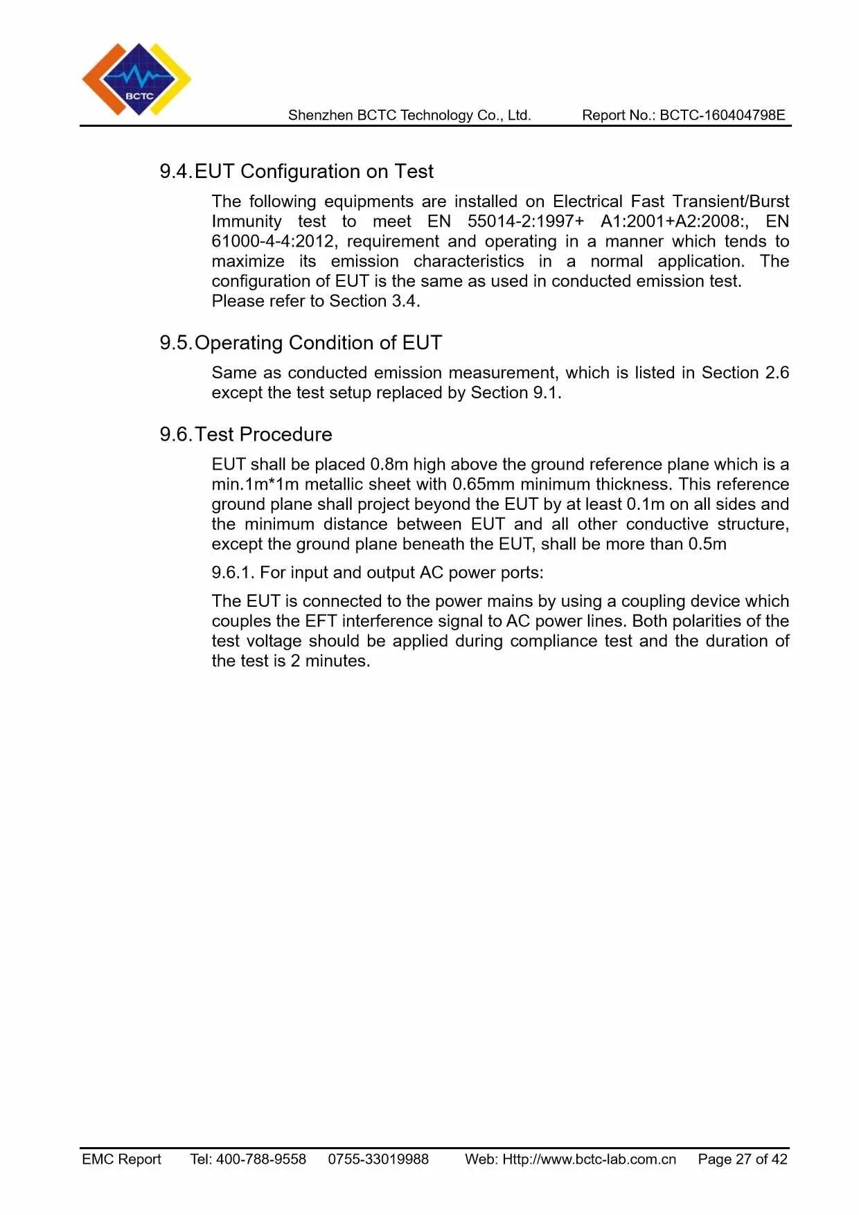 Tri-Oxy FRESH EMC Report Page 27
