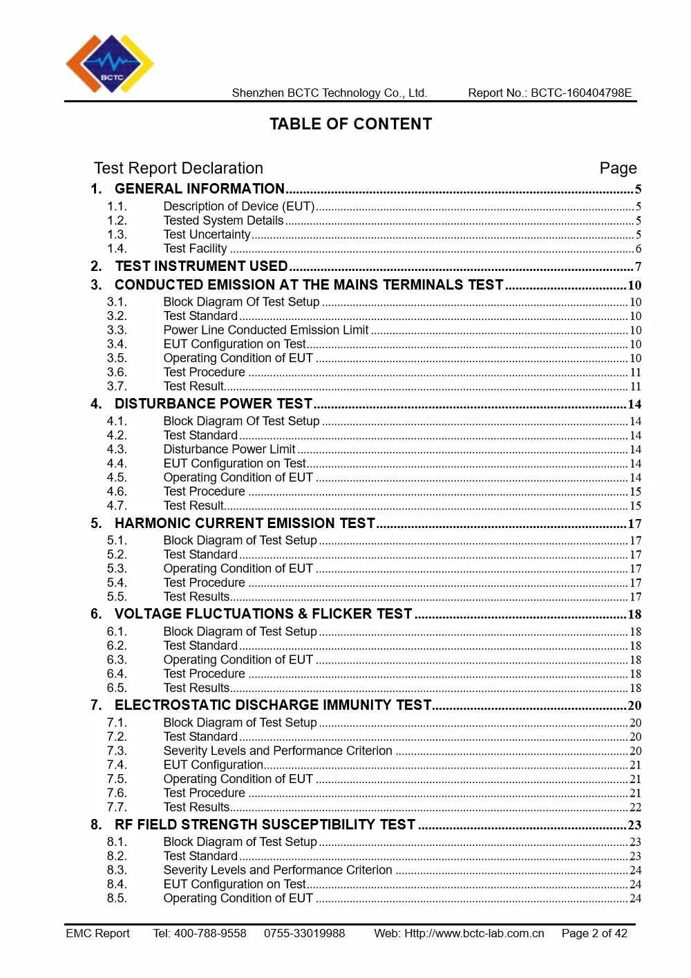 Tri-Oxy FRESH EMC Report Page 2