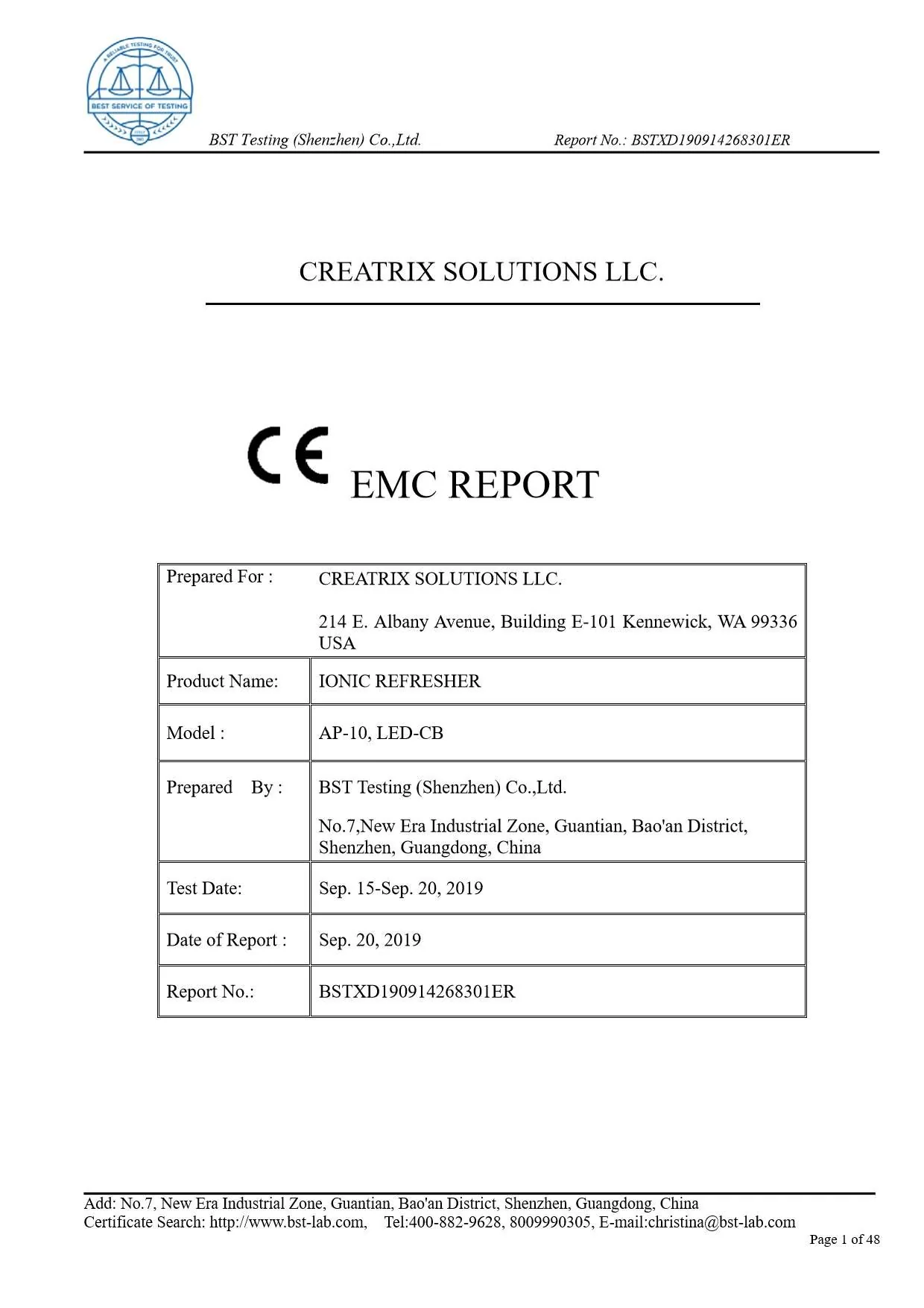 Ionic Refresher EMC Report Page 1