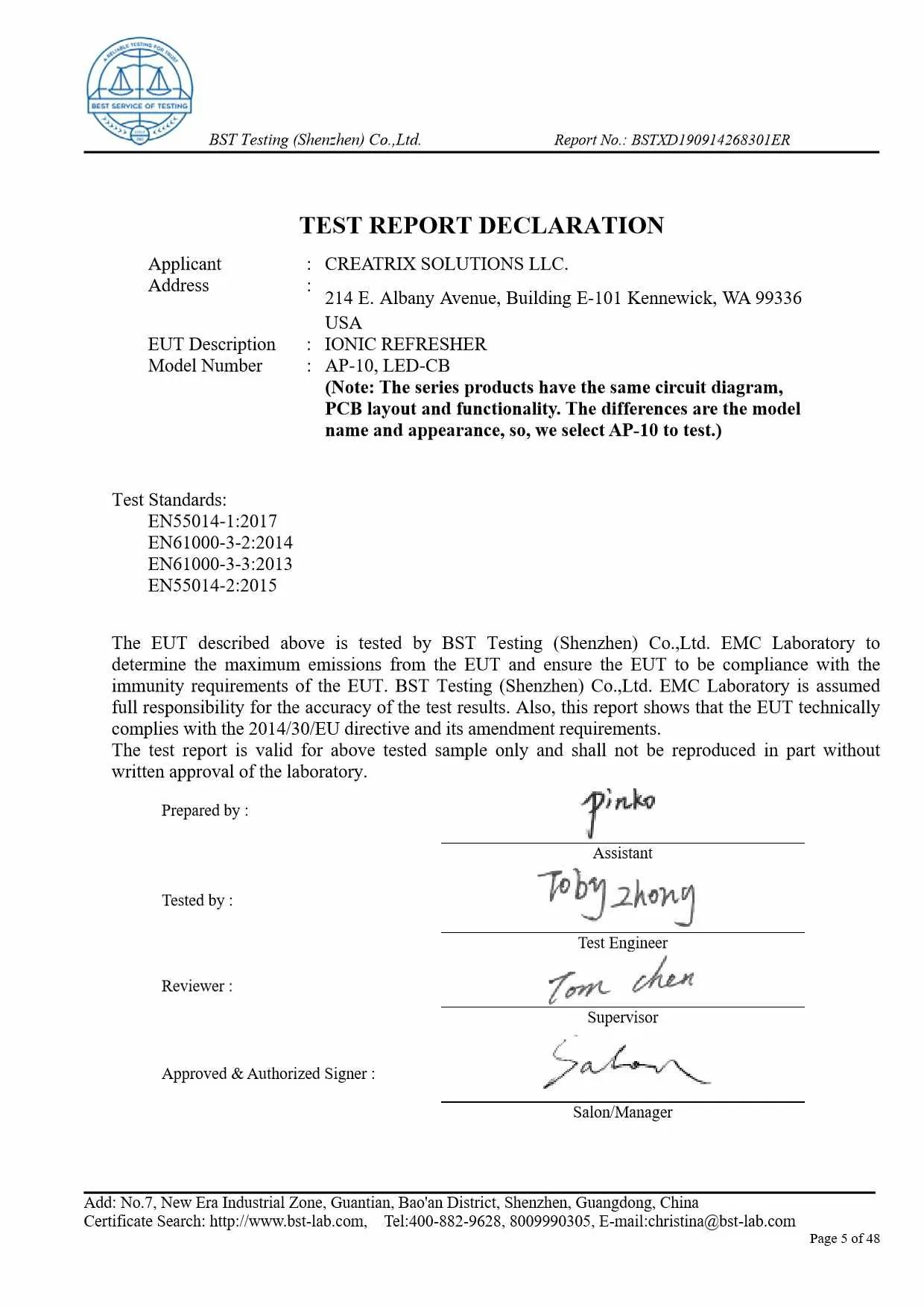 Ionic Refresher EMC Report Page 5