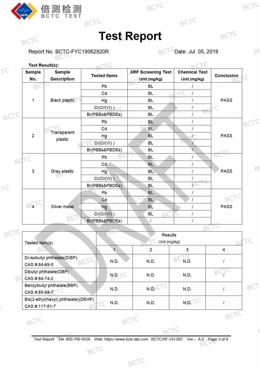 Tri-Oxy COMPLETE ROHS Test Report Page 3