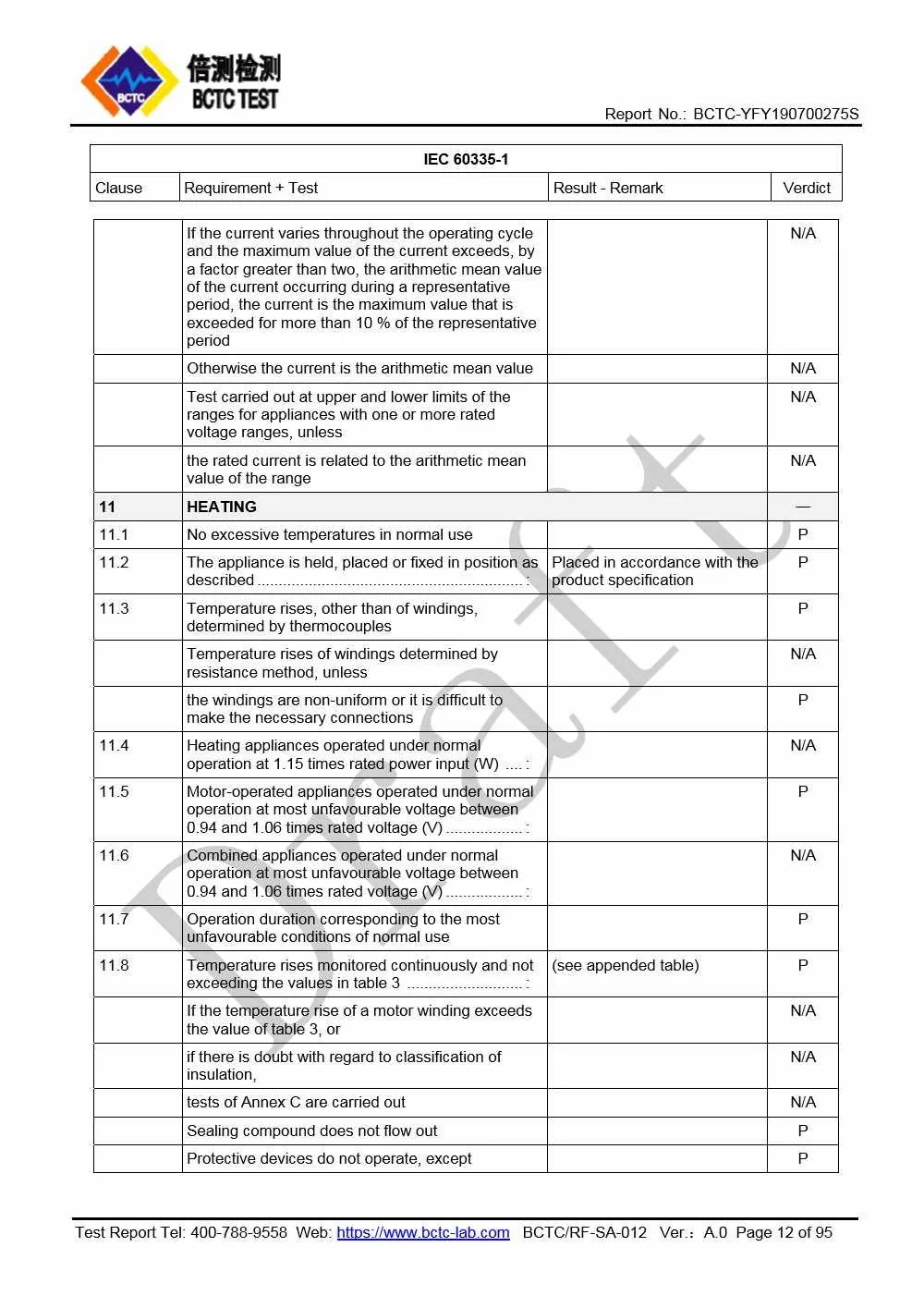 Tri-Oxy COMPLETE LVD Test Report Page 12