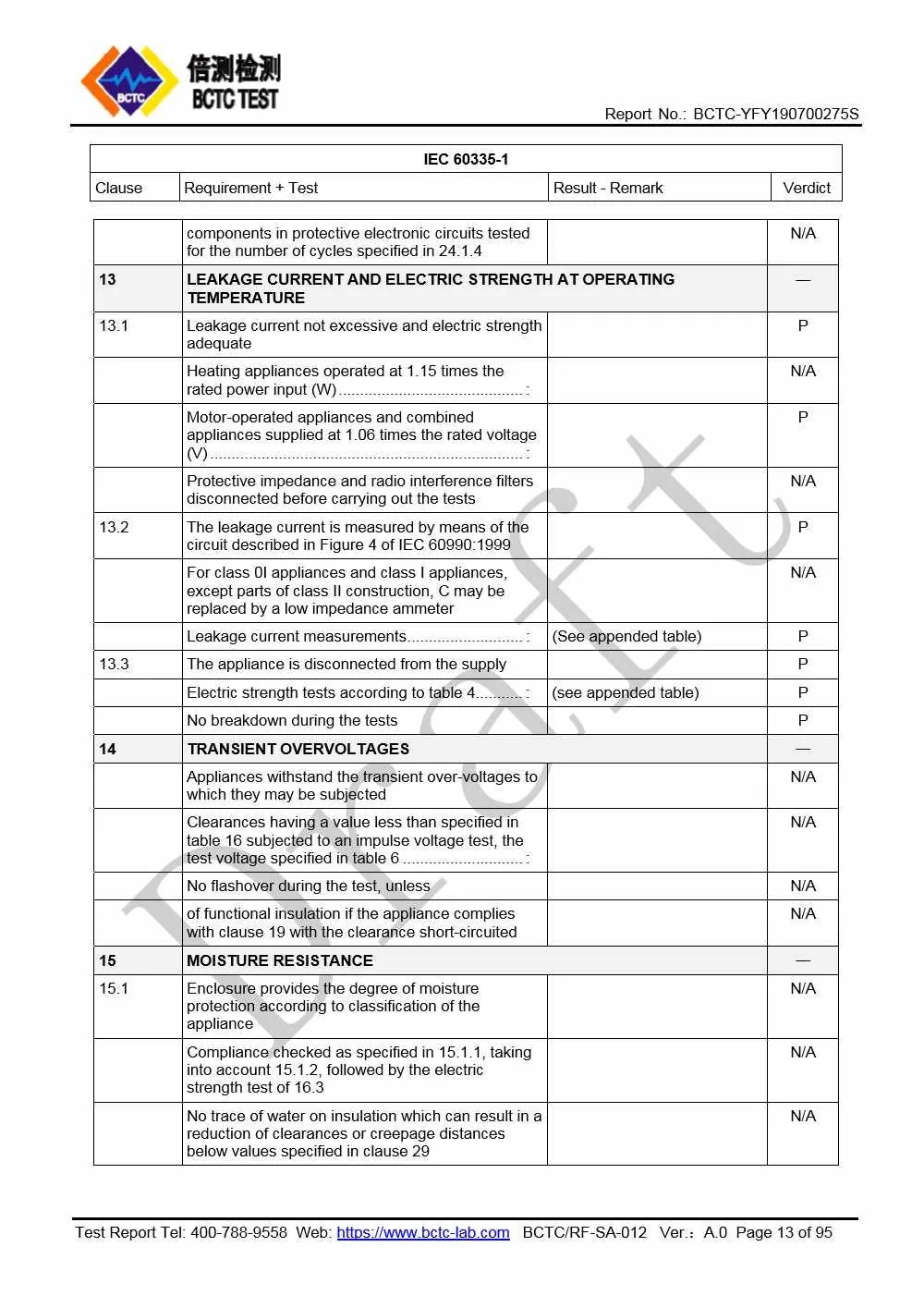 Tri-Oxy COMPLETE LVD Test Report Page 13