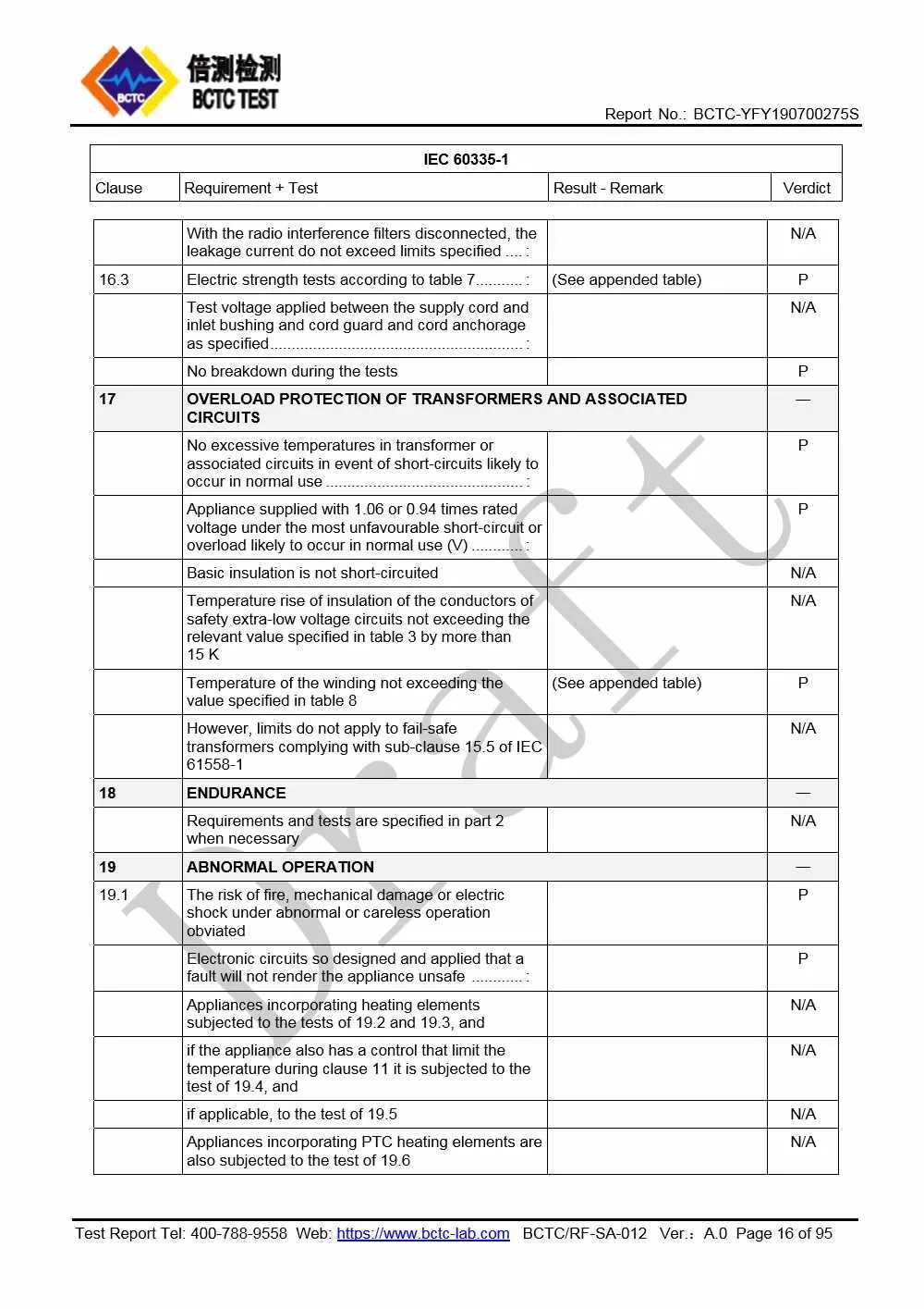 Tri-Oxy COMPLETE LVD Test Report Page 16