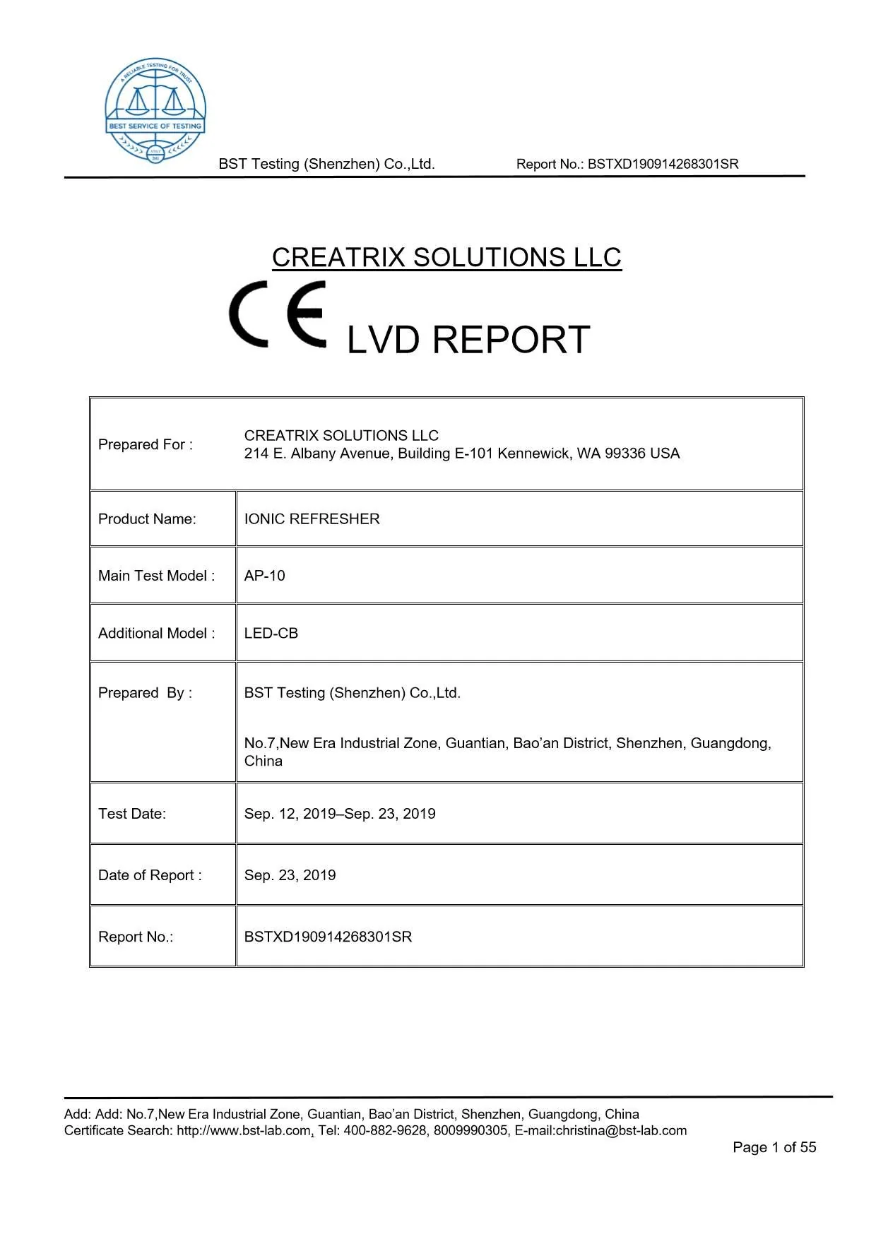 Ionic Refresher CD LVD Report Page 1