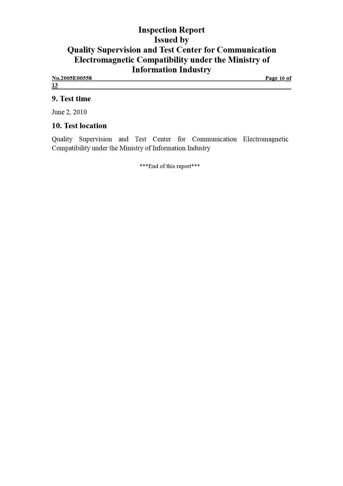 EMF Anti-Radiation Sticker Inspection Report Page 10