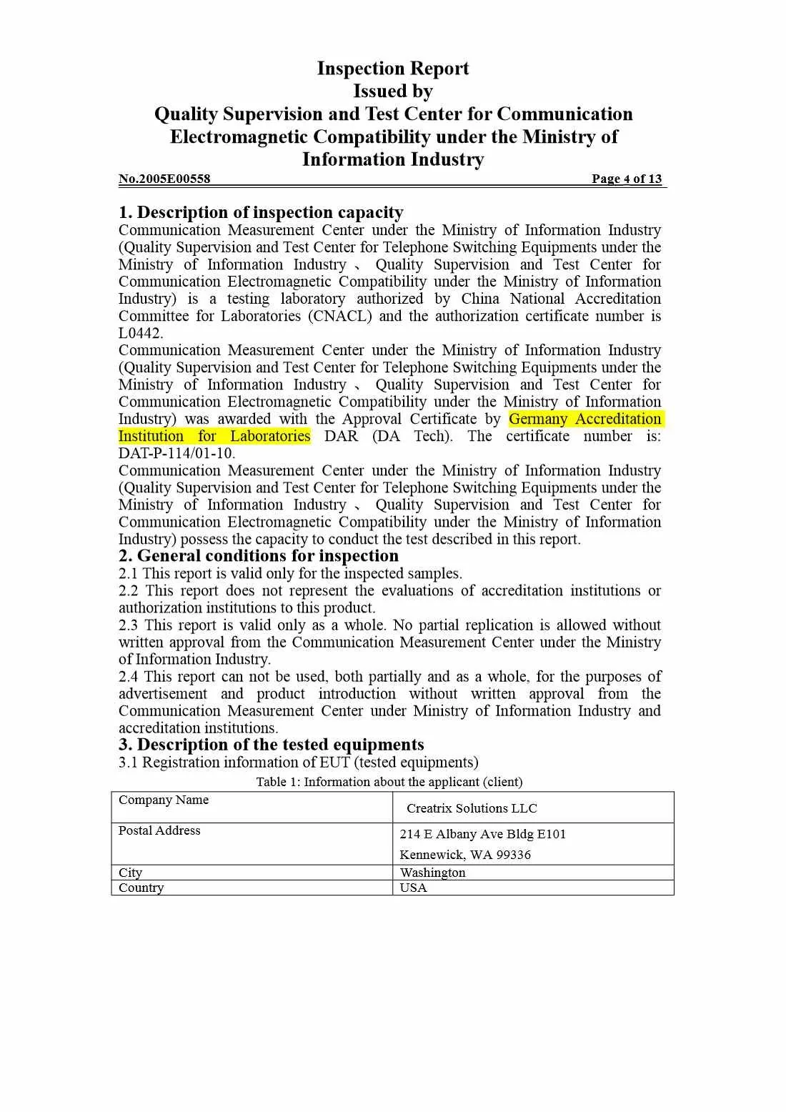 EMF Anti-Radiation Sticker Inspection Report Page 4