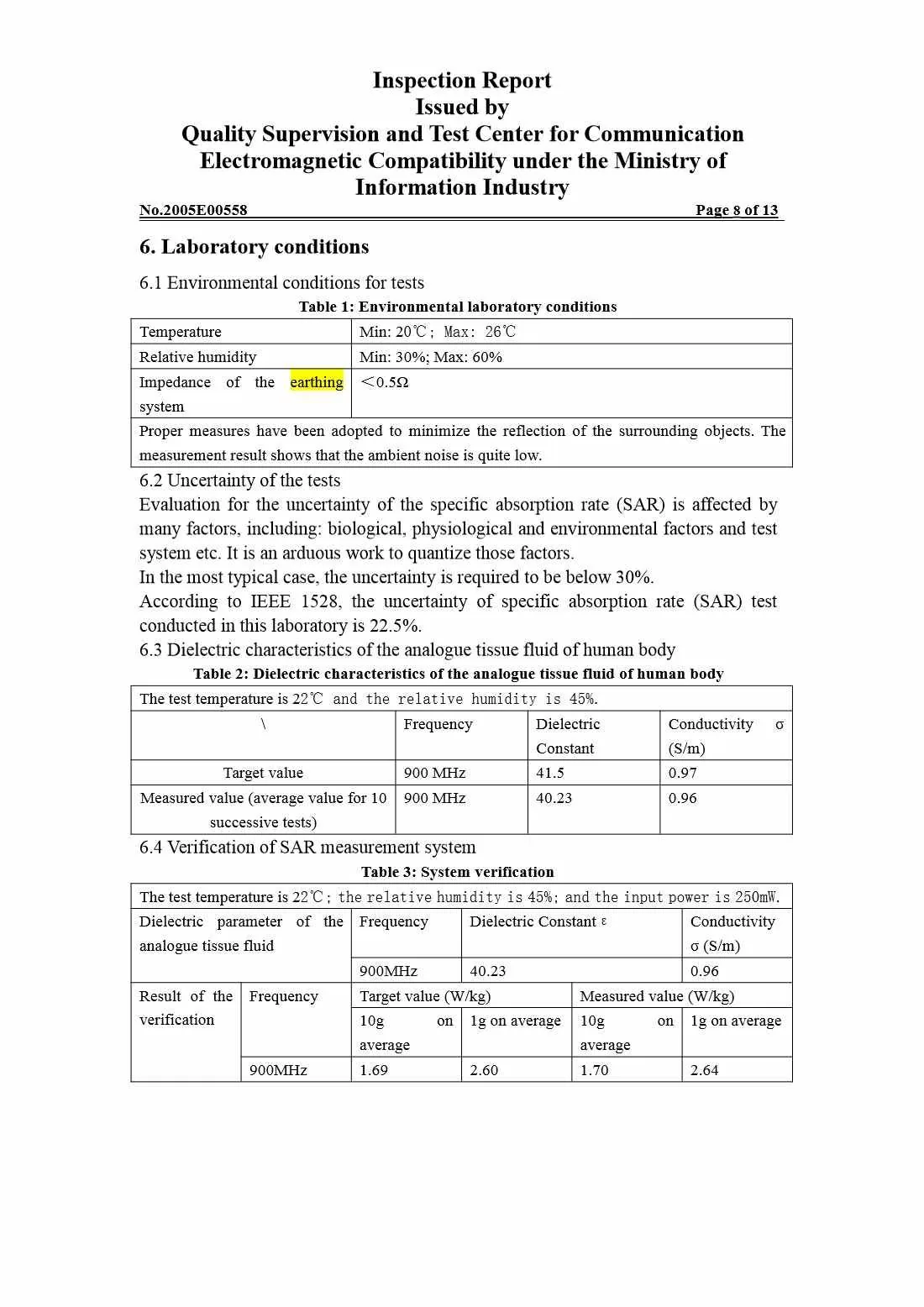 EMF Anti-Radiation Sticker Inspection Report Page 8