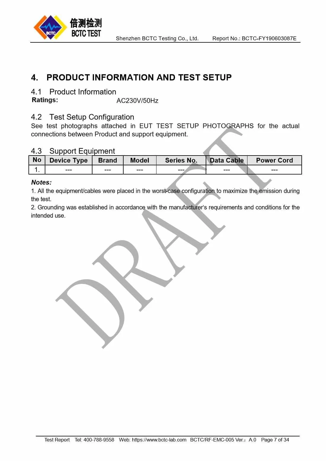 Tri-Oxy COMPLETE EMC Test Report Page 7