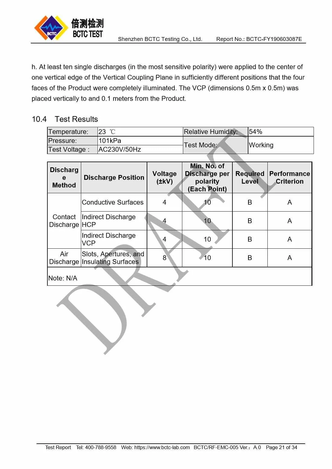 Tri-Oxy COMPLETE EMC Test Report Page 21