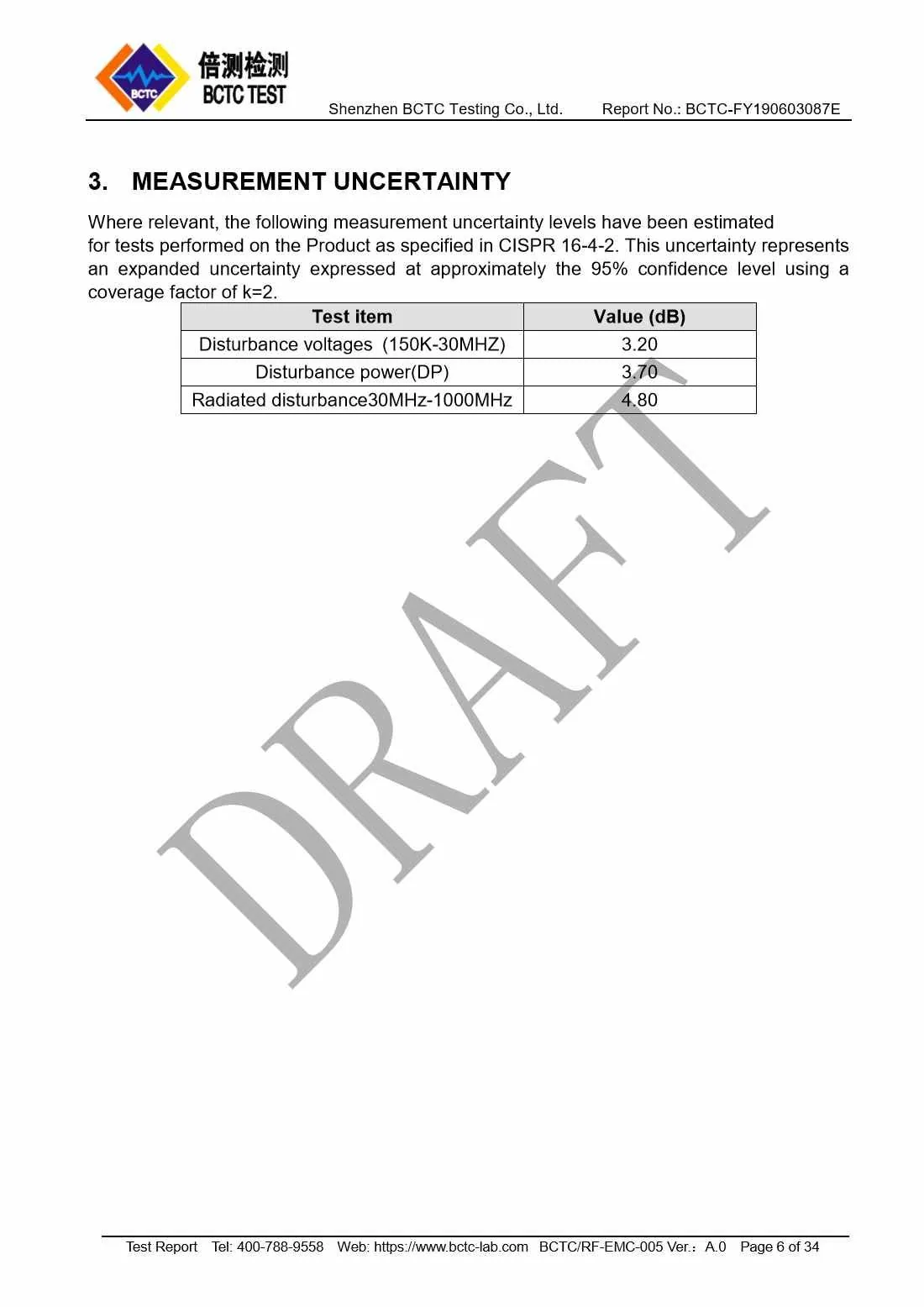 Tri-Oxy COMPLETE EMC Test Report Page 6