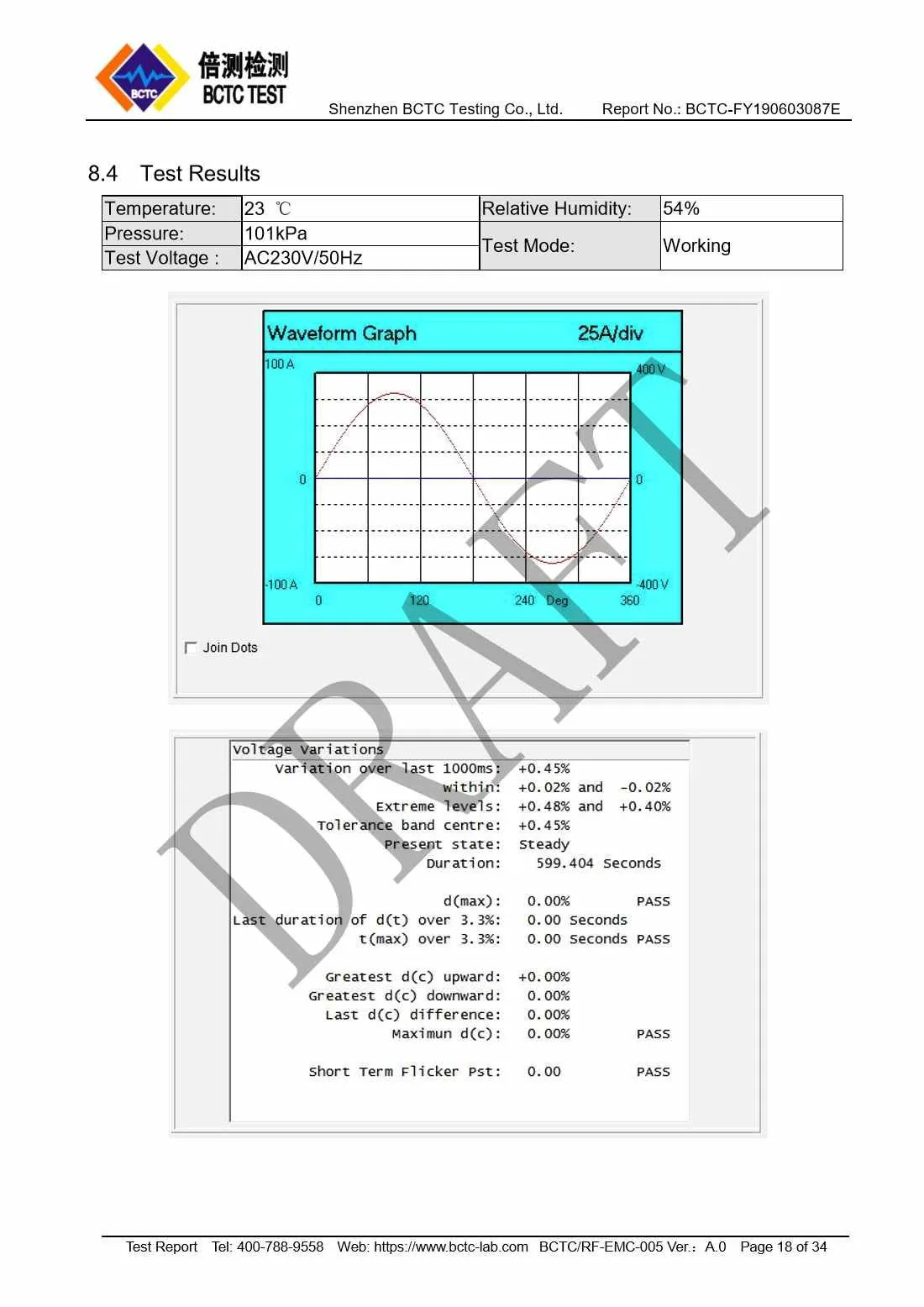Tri-Oxy COMPLETE EMC Test Report Page 18