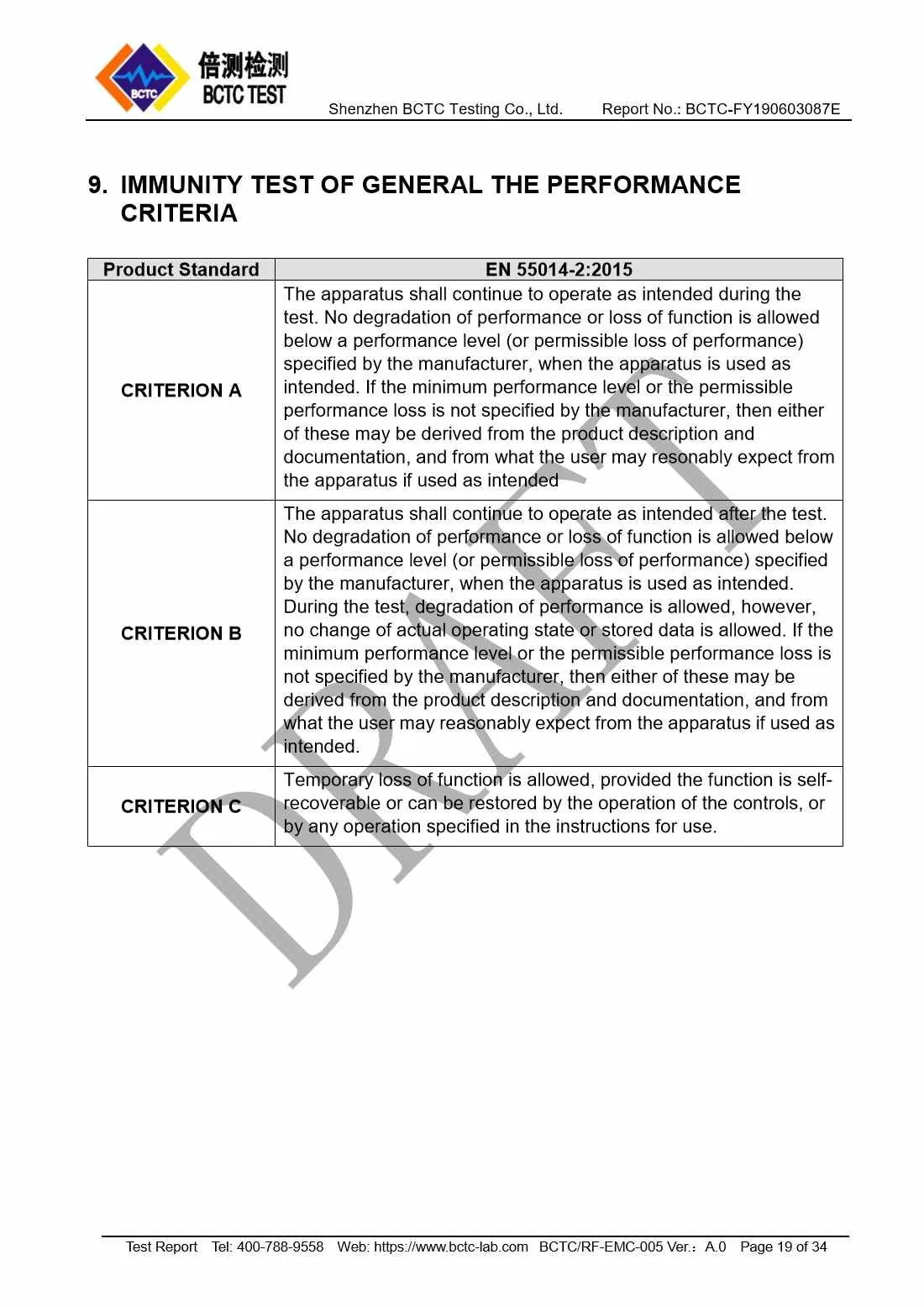 Tri-Oxy COMPLETE EMC Test Report Page 19