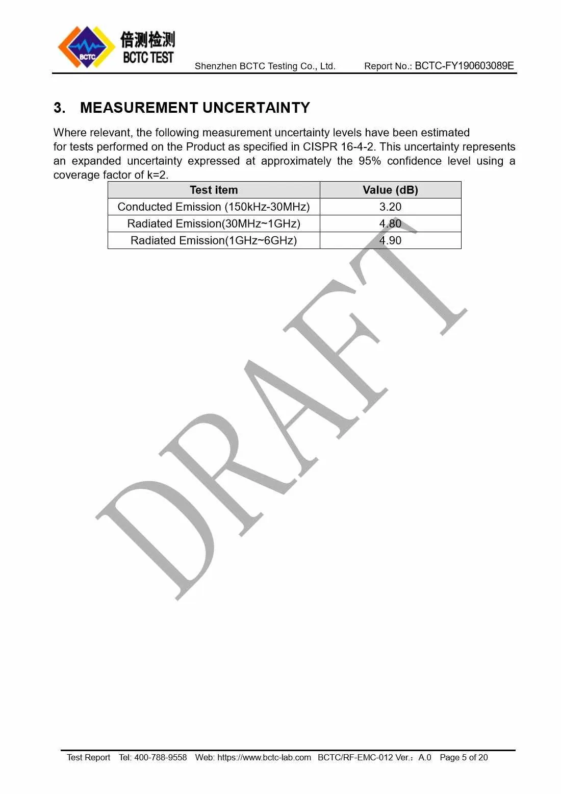 Tri-Oxy COMPLETE FCC Test Report Page 5