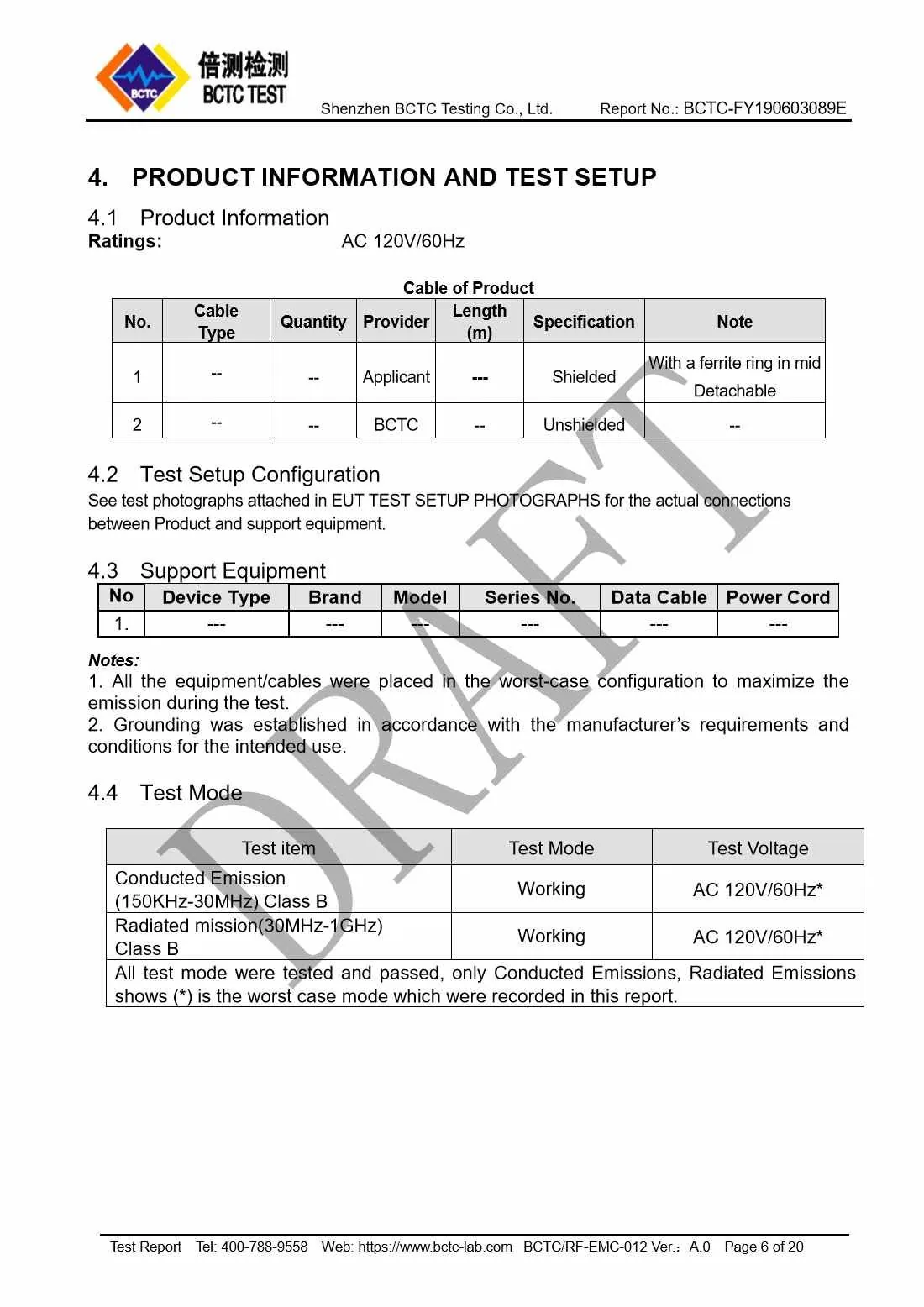 Tri-Oxy COMPLETE FCC Test Report Page 6