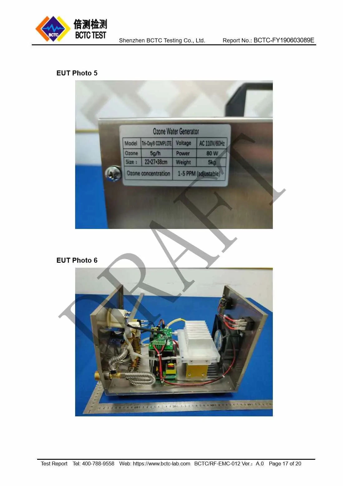 Tri-Oxy COMPLETE FCC Test Report Page 17