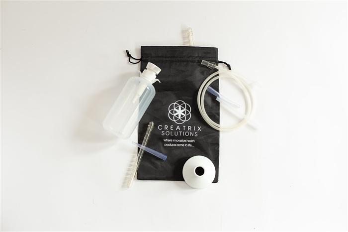 Enema Fix bottle, hose, tips and adapter