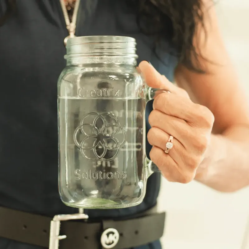 Non-Toxic Mason Jar 32 oz Mug with Lid