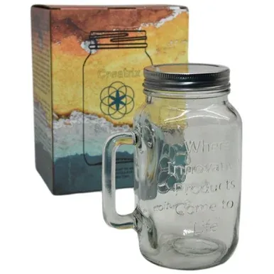 Non-Toxic Mason Jar 32 oz Mug with Lid from Creatrix Solutions