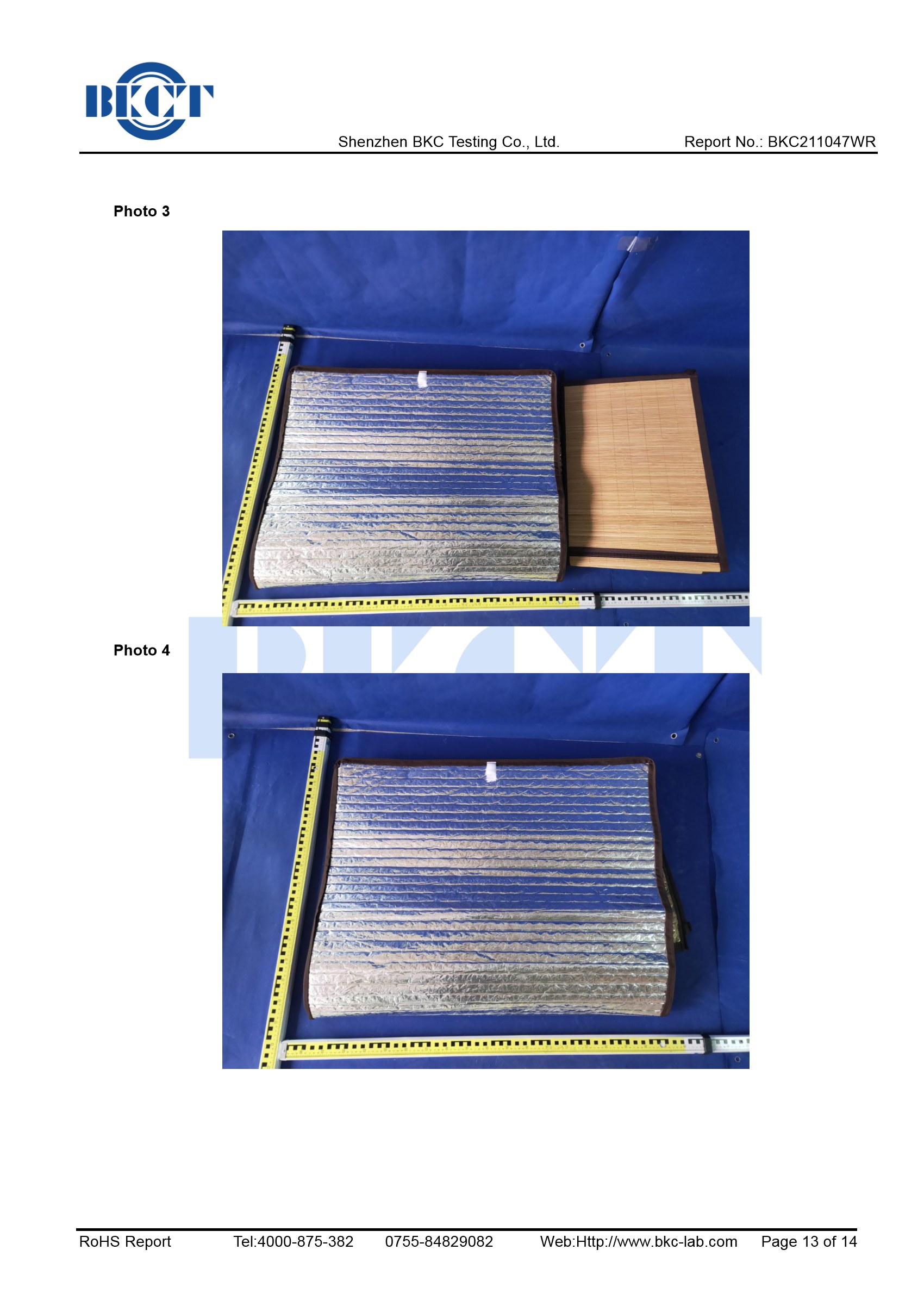 Sauna Fix Radiant Sauna Tent RoHS test report BKC211047WR, page 13 of 14