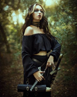 Leather wand holster. Medieval belt pouch for wizard or witch