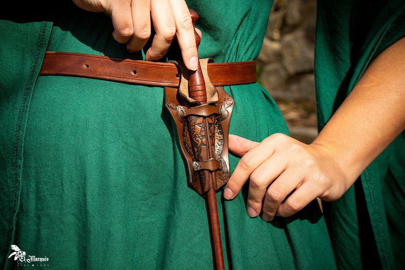 Leather wand holster. Holster larp for witch or wizard