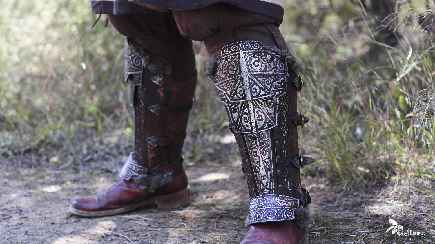 Viking leather greaves, Barbarian model