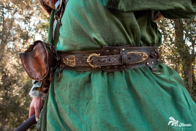 Viking leather belt for viking armor to larp. Nordic, barbarian belt