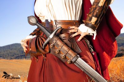 Leather medieval scabbard