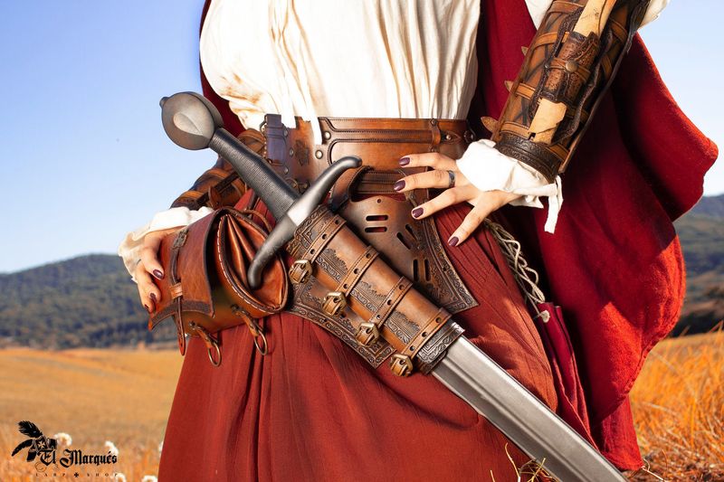 Leather medieval scabbard