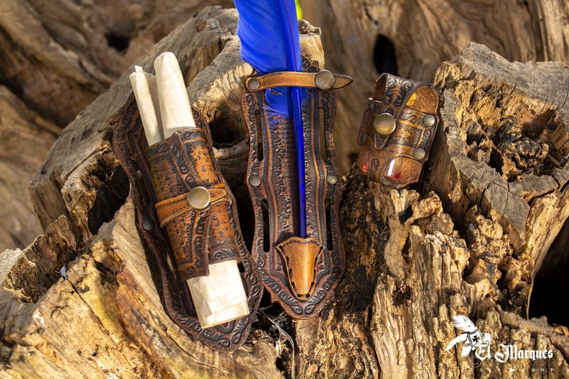 Calligraphy leather set