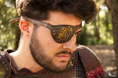 Handcrafted Leather Norse Viking Odin Inspired Eye Patch for LARP and Cosplay