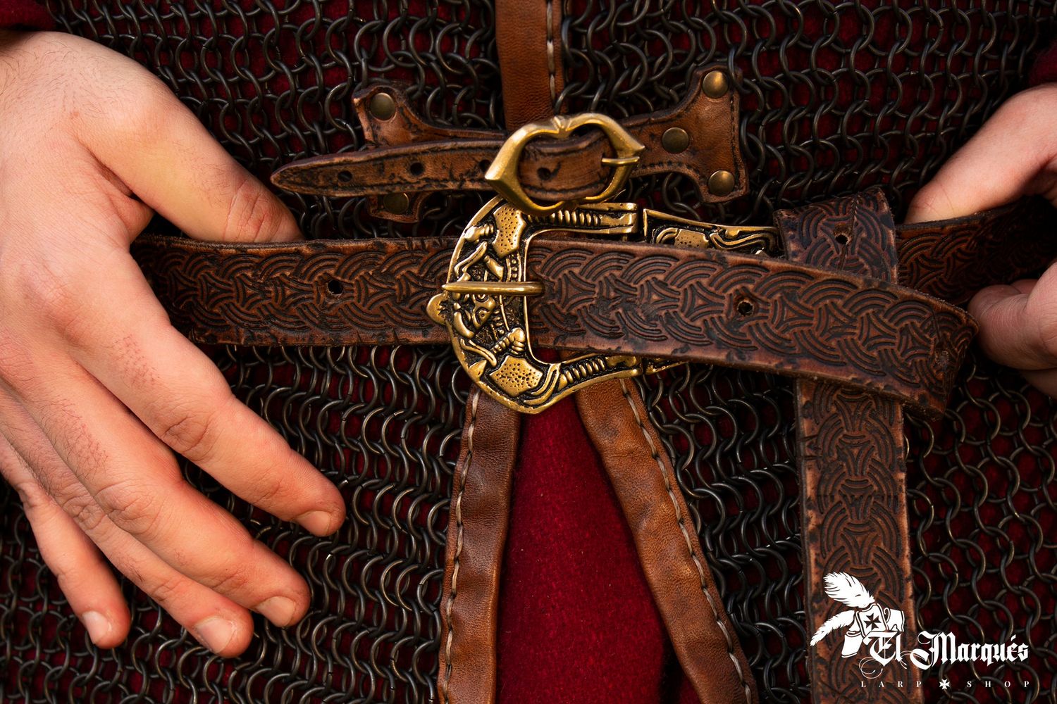 Viking leather belt. Nordic belt for a Larp or Cosplay.