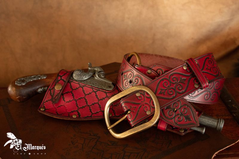 Leather Pirate belt or renaissance Belt for LARP Cosplay, larp accessories
