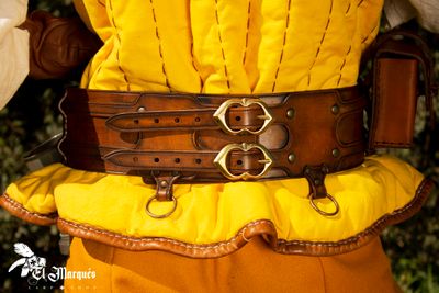 Tactical leather medieval belt