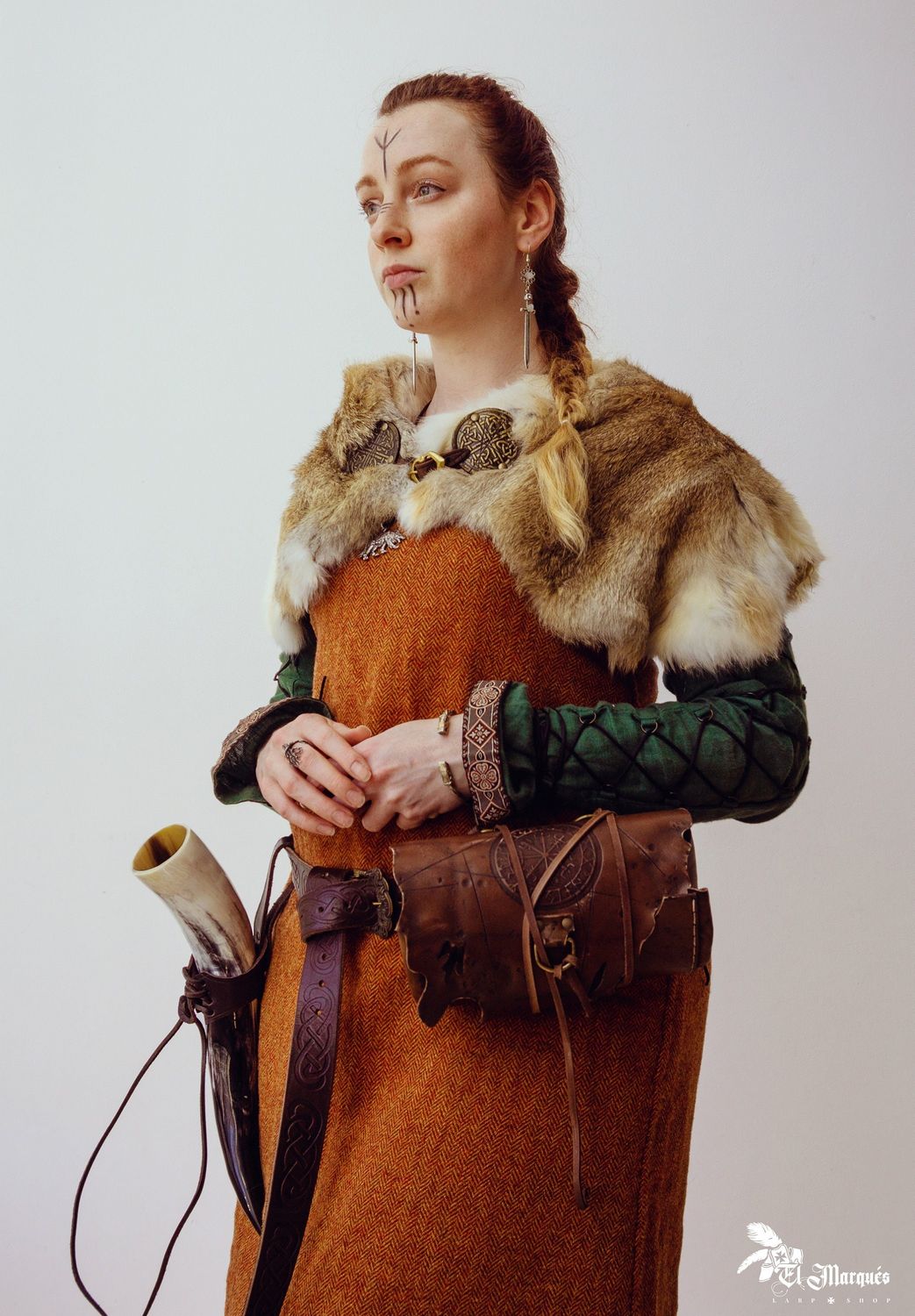 Viking belt pouch. Larp leather belt bag. Medieval, celtic Pagan, Barbarian leather purse
