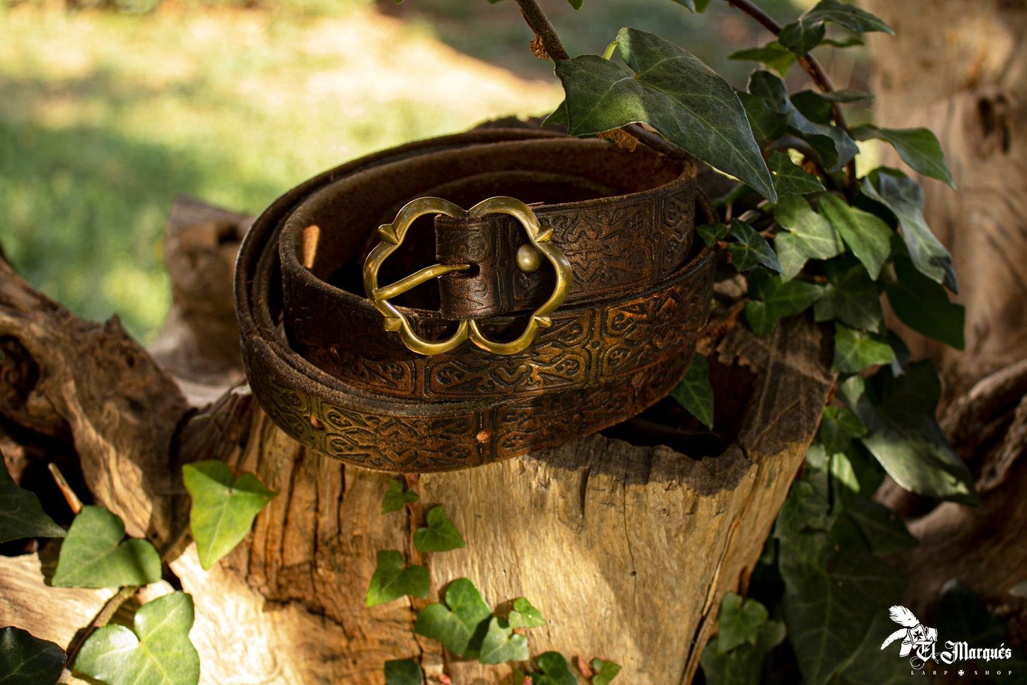 Leather fantasy belt, inspired in Boromir LOTR