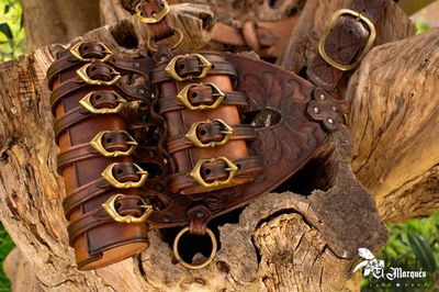 LARP Medieval Steampunk Leather Baldric with Sword Scabbard Belt for Cosplay