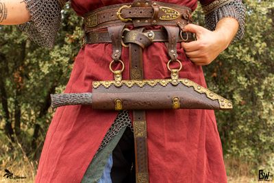 Leather scabbard for seax knife