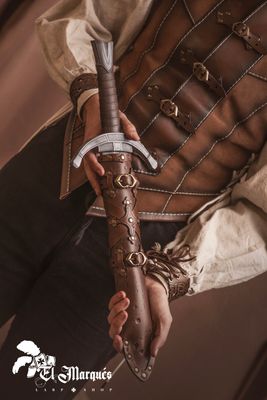 Leather scabbard for foam Soldier dagger