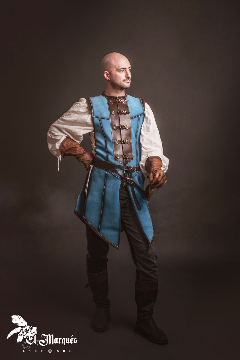 Blue Leather vest